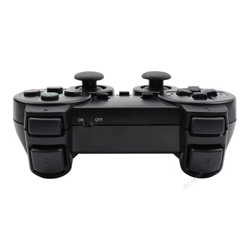 מבט עליון על שלט PS2 המציג את כפתורי הכתף L1 R1 ומתג הפעלה