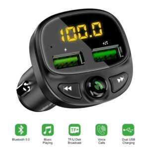 משדר FM בלוטות׳ לרכב LOVELE HY-87 עם שתי יציאות USB ודיבורית